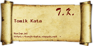 Tomik Kata névjegykártya